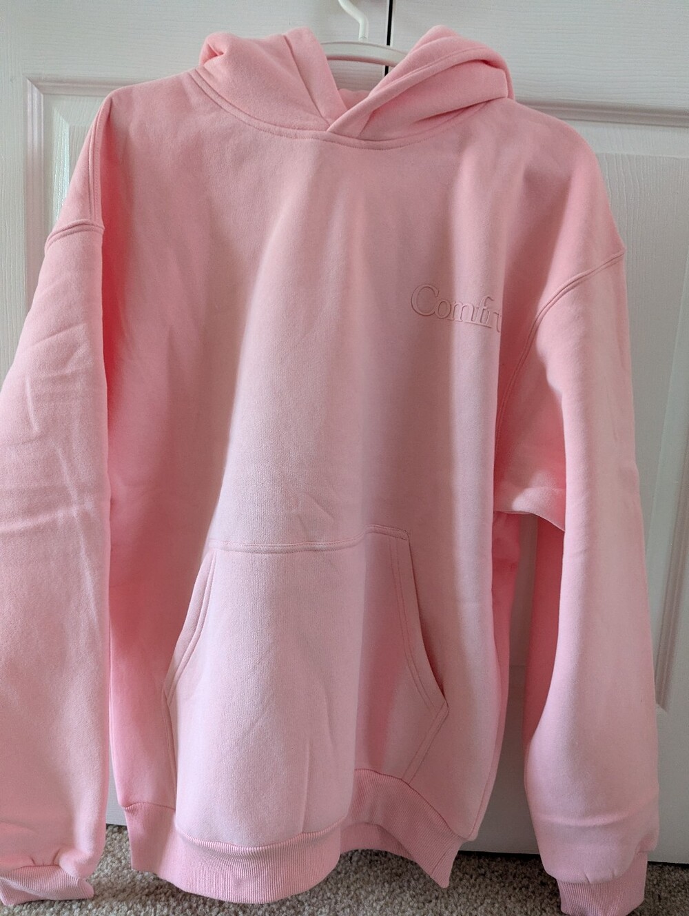 Comfrt Women's Oversized Pink Hoodie Pullover Sweatshirt Small - Picture 3 of 7